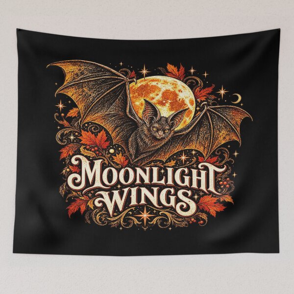 Item preview, Moonlight Wings Bat Gothic Halloween Vintage Moon designed and sold by TheInkRaven.