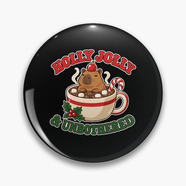 Item preview, Holly Jolly and Unbothered Capybara Christmas Hot Cocoa designed and sold by Ela-graphicwiz.