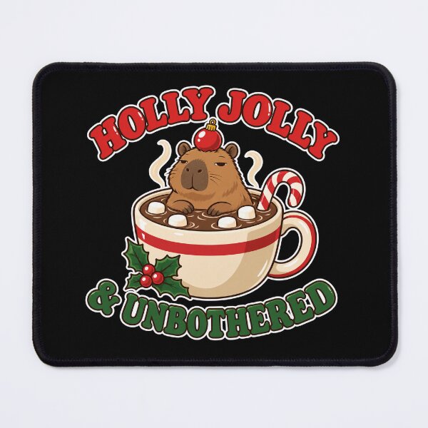 Item preview, Holly Jolly and Unbothered Capybara Christmas Hot Cocoa designed and sold by Ela-graphicwiz.