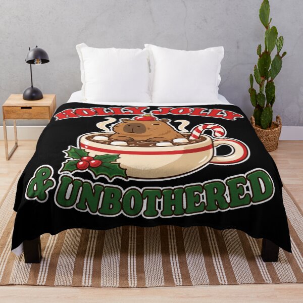 Item preview, Holly Jolly and Unbothered Capybara Christmas Hot Cocoa designed and sold by Ela-graphicwiz.