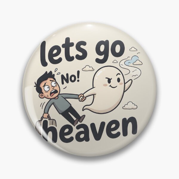 Item preview, Let’s Go Heaven Funny Ghost Cartoon designed and sold by hutofdesigns.
