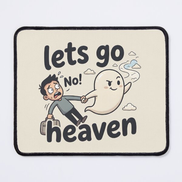Item preview, Let’s Go Heaven Funny Ghost Cartoon designed and sold by hutofdesigns.