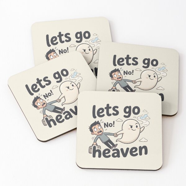 Item preview, Let’s Go Heaven Funny Ghost Cartoon designed and sold by hutofdesigns.