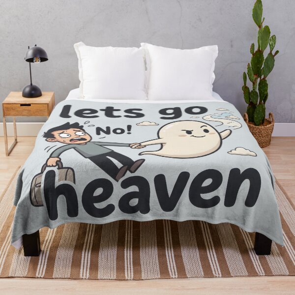 Item preview, Let’s Go Heaven Funny Ghost Cartoon designed and sold by hutofdesigns.