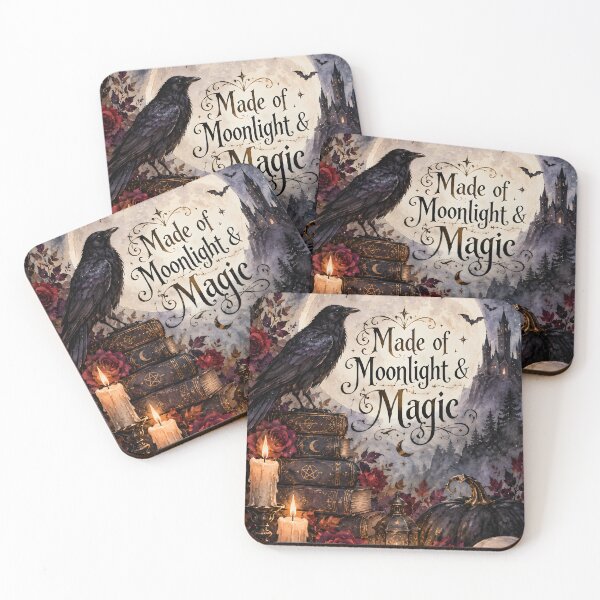 Item preview, Made of Moonlight & Magic – Gothic Raven Halloween Art designed and sold by blankTeeShirt.