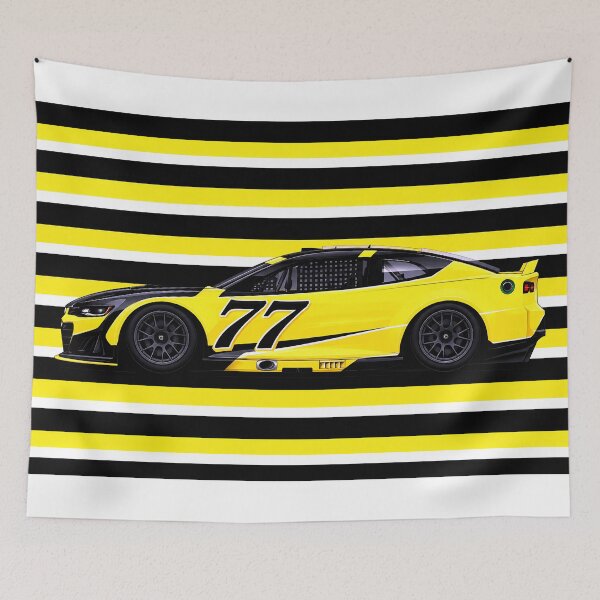Item preview, #77 Carson Hocevar Yellow Stock Car designed and sold by PitWallArt.