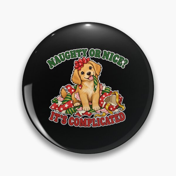 Item preview, Naughty or Nice It's Complicated Funny Dog Christmas Golden Retriever designed and sold by Ela-graphicwiz.
