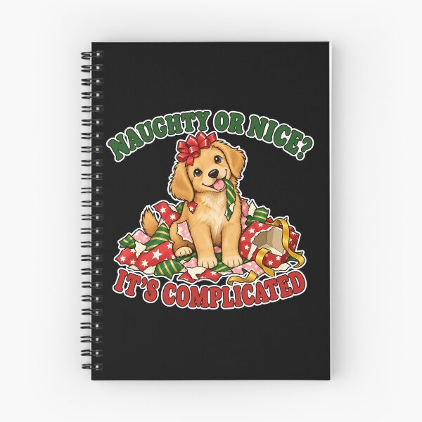 Item preview, Naughty or Nice It's Complicated Funny Dog Christmas Golden Retriever designed and sold by Ela-graphicwiz.