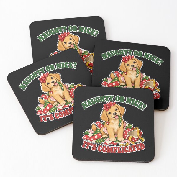 Item preview, Naughty or Nice It's Complicated Funny Dog Christmas Golden Retriever designed and sold by Ela-graphicwiz.