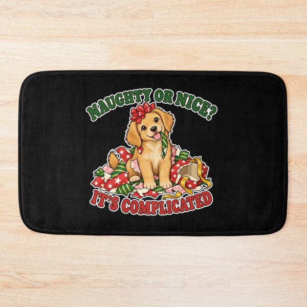 Item preview, Naughty or Nice It's Complicated Funny Dog Christmas Golden Retriever designed and sold by Ela-graphicwiz.