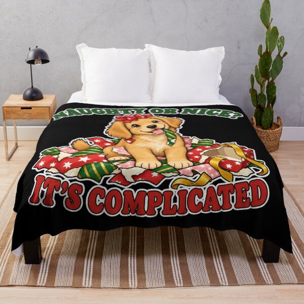 Item preview, Naughty or Nice It's Complicated Funny Dog Christmas Golden Retriever designed and sold by Ela-graphicwiz.