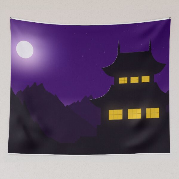 Item preview, Mystical Japanese Pagoda Night designed and sold by ArtisticJump.