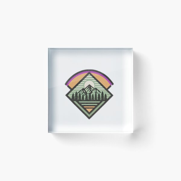 Item preview, Retro mountain with trees  vintage mountain designed and sold by Expressions-Sel.