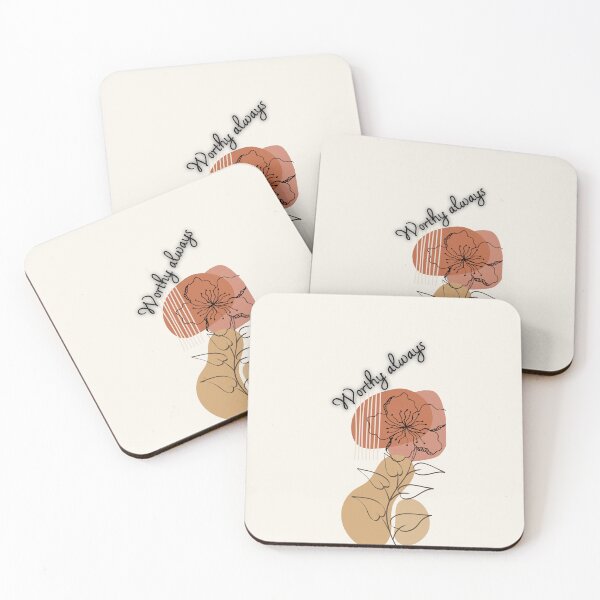 Item preview, Worthy Always – Minimalist Floral Affirmation Art designed and sold by SMHaven93.