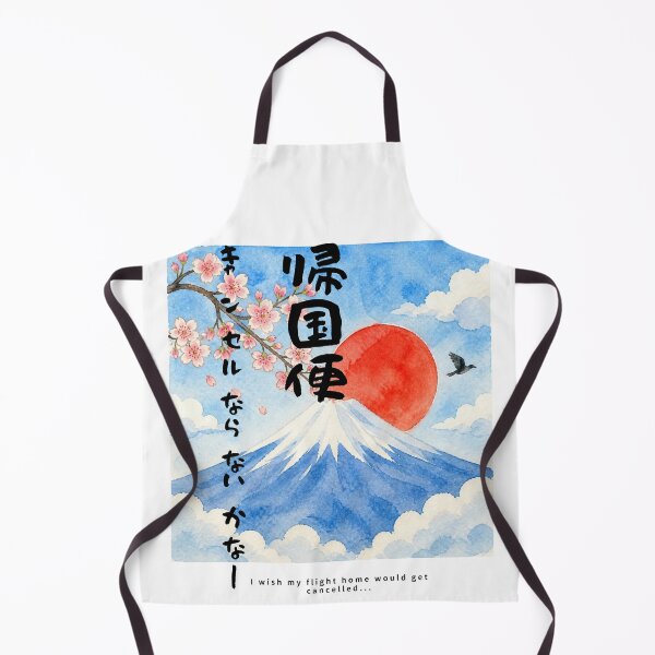 Item preview, Kikokubin Cancel - Please Cancel My Flight Home | Watercolor Mount Fuji & Red Sun | Japanese Design designed and sold by JapanMemoir.