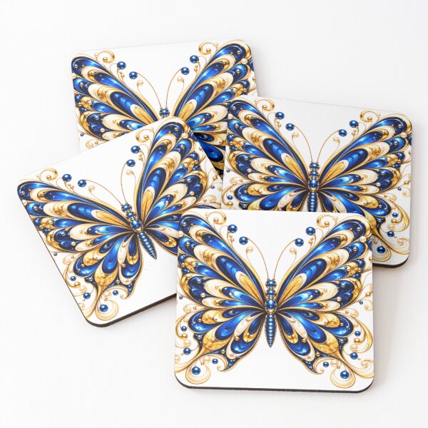 Item preview, Blue & Gold Butterfly designed and sold by NeuroArtGallery.