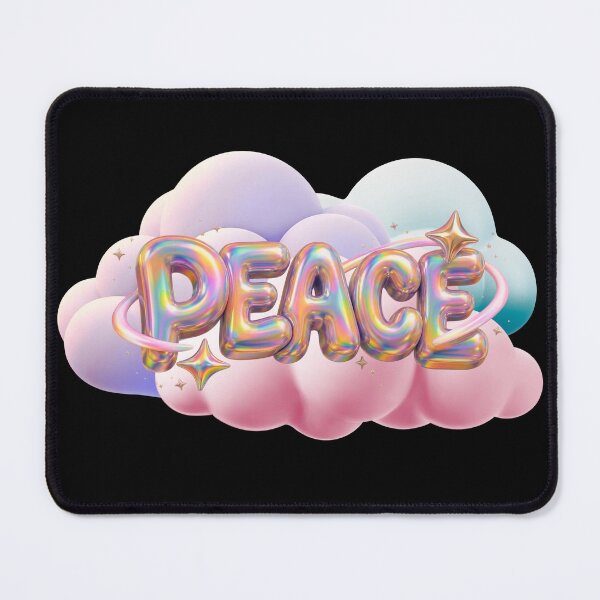Item preview, 3D Holographic Peace Word on Pastel Clouds designed and sold by Rynasvz.