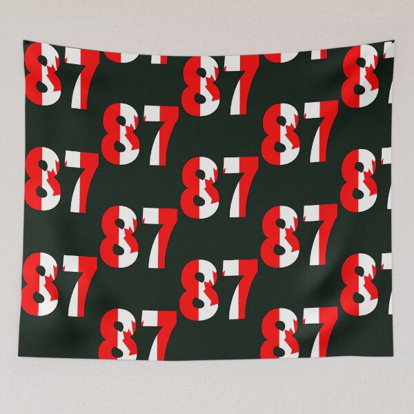 Item preview, Number 87 With Canadian Flag On The Background 466 designed and sold by MeilCane.