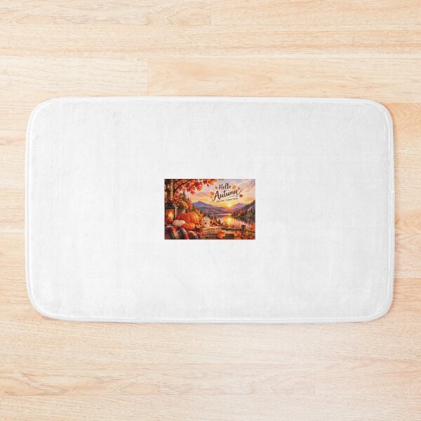 Item preview, Hello Autumn Pumpkin Mountain Lake Landscape designed and sold by LearnFunStore.