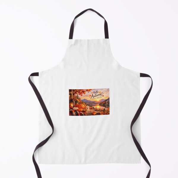 Item preview, Hello Autumn Pumpkin Mountain Lake Landscape designed and sold by LearnFunStore.