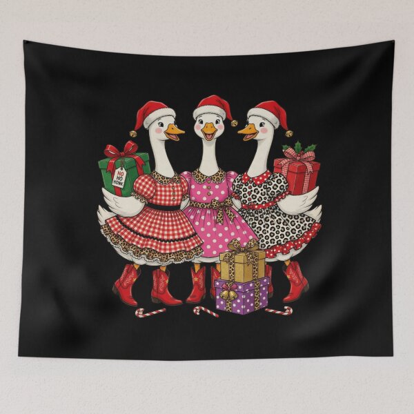 Item preview, Christmas Geese In Cowboy Boots Cute Merry Christmas designed and sold by CF_VintageDesign.