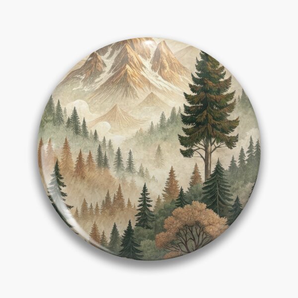 Item preview, Retro mountain with trees   designed and sold by Expressions-Sel.