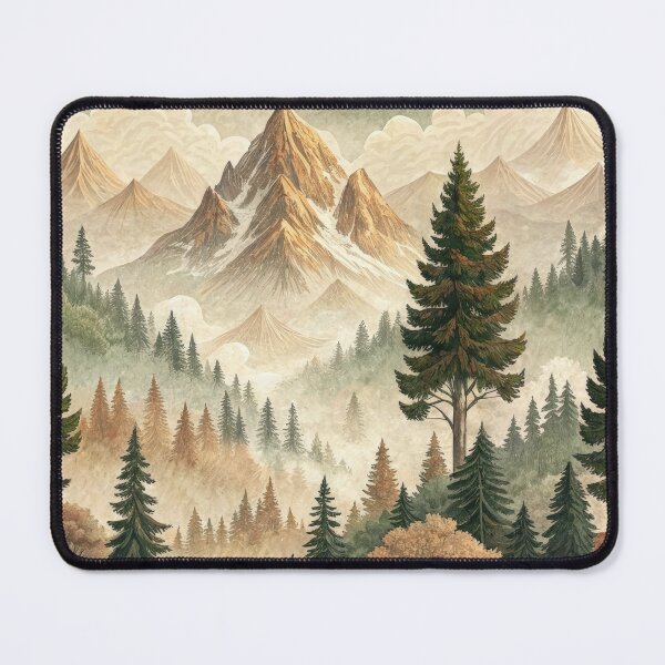 Item preview, Retro mountain with trees designed and sold by Expressions-Sel.