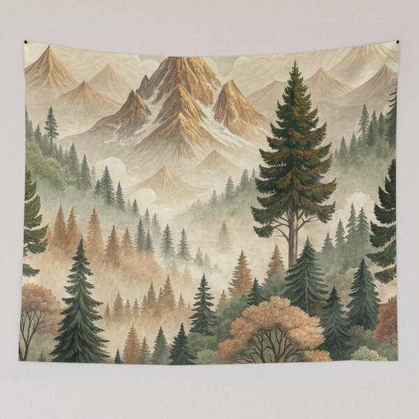 Item preview, Retro mountain with trees   designed and sold by Expressions-Sel.