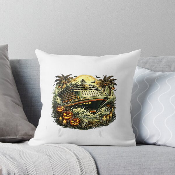 Item preview, Halloween Cruise Squad Spooky Ghost Pumpkin Skull Ship T-Shirt designed and sold by Offhand.