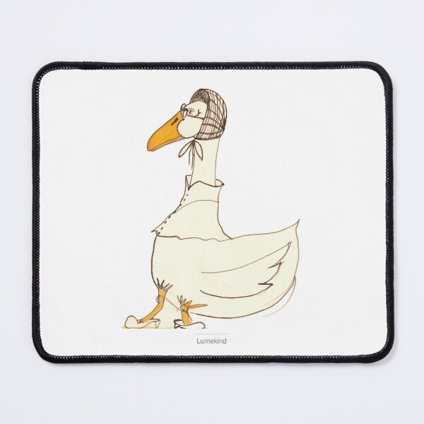 Item preview, Dapper Goose in Tweed Cap Watercolor Portrait designed and sold by lumekind.