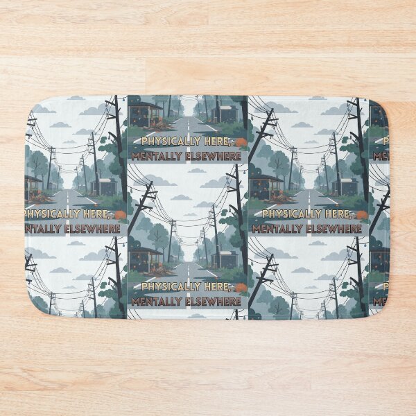 Item preview, Physically Here Mentally Elsewhere Aesthetic Retro Vintage Road Scene designed and sold by Farahsalama.