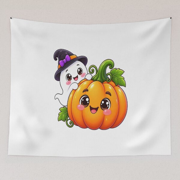 Item preview, Kawaii Halloween Ghost Pumpkin – Cute Spooky Witch Autumn Design designed and sold by Pixanova.