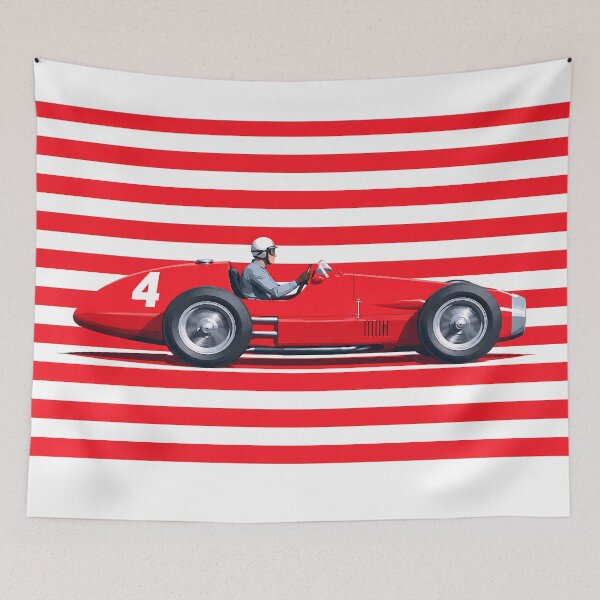 Item preview, #4 Vintage 1950s Red Race Car designed and sold by PitWallArt.