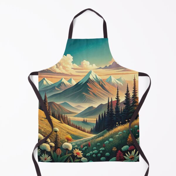 Item preview, Retro mountain with trees  wildflowers  designed and sold by Expressions-Sel.