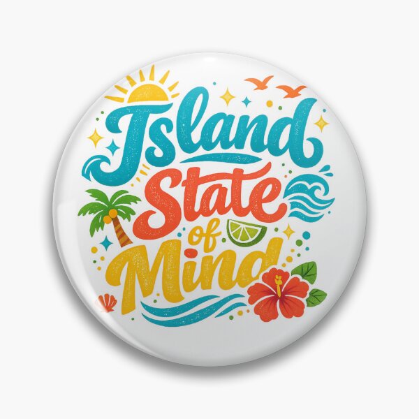 Item preview, Island State of Mind Tropical Beach Vacation Summer Retro Quote Art designed and sold by inkoutninja.