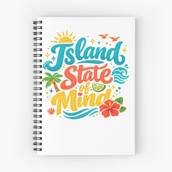 Item preview, Island State of Mind Tropical Beach Vacation Summer Retro Quote Art designed and sold by inkoutninja.