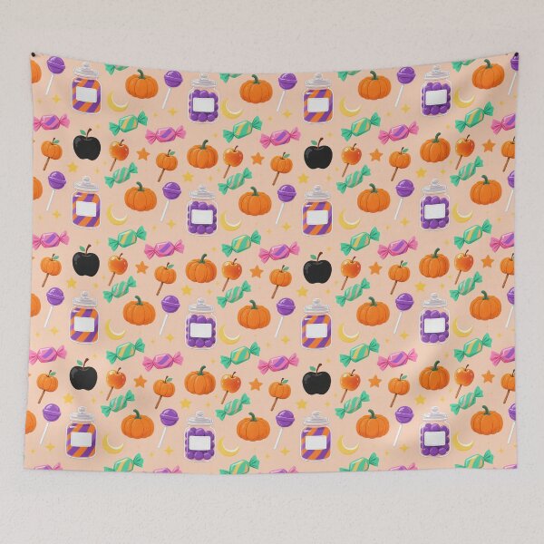 Item preview, Retro Halloween Candy Pumpkin Apple Pattern designed and sold by Mimoshi ⭐⭐⭐⭐⭐.