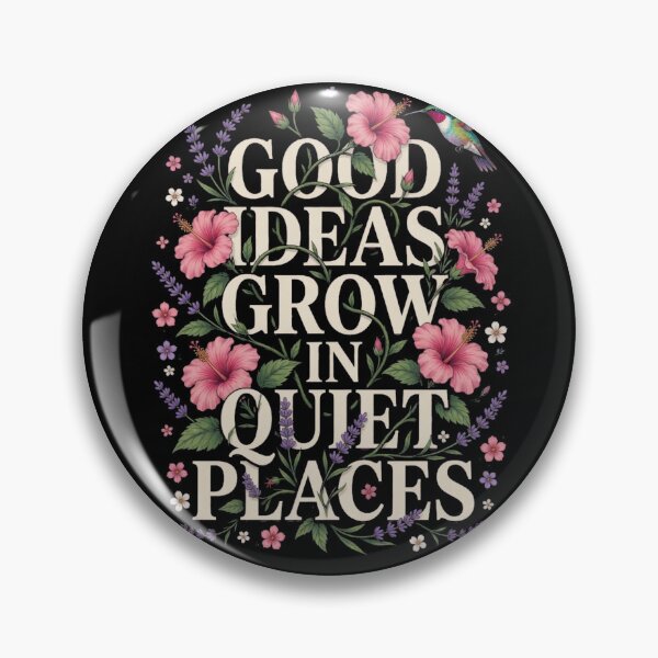 Item preview, Good Ideas Grow In Quiet Places Botanical Floral Hummingbird designed and sold by CF_VintageDesign.