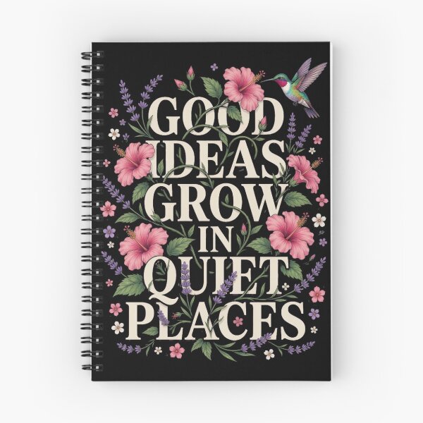 Item preview, Good Ideas Grow In Quiet Places Botanical Floral Hummingbird designed and sold by CF_VintageDesign.