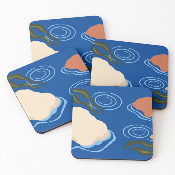 Item preview, Tide Pool – Coastal Blue Bath Mat designed and sold by astersgraphics.