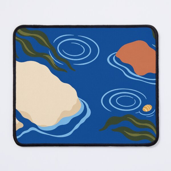 Item preview, Tide Pool – Coastal Blue Bath Mat designed and sold by astersgraphics.