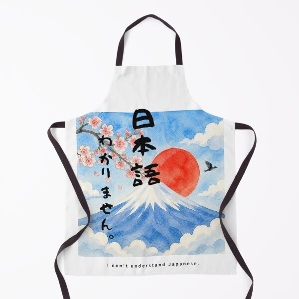 Item preview, Nihongo Wakarimasen - I Don't Understand Japanese | Watercolor Mount Fuji & Red Sun | Japanese Design designed and sold by JapanMemoir.