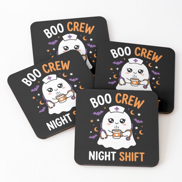 Item preview, Boo Crew Night Shift Nurse Cute Ghost Coffee Halloween designed and sold by TeNovaStudio.