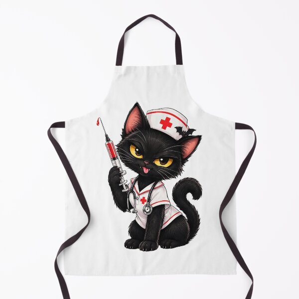 Item preview, Cute Black Cat Nurse Halloween Illustration designed and sold by Mido-artister.