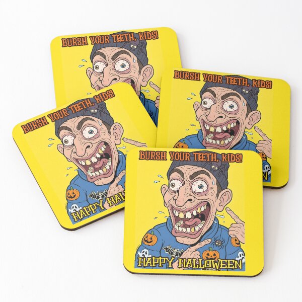 Item preview, Bursh Your Teeth Kids Happy Halloween Funny Spooky Retro Cartoon Art designed and sold by BrainConstip.