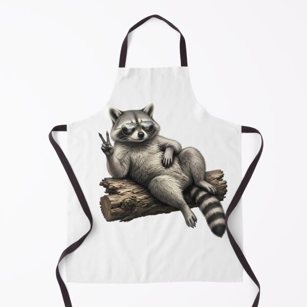 Item preview, Relaxed Raccoon With Sunglasses Making Peace Sign designed and sold by Linework Studio.