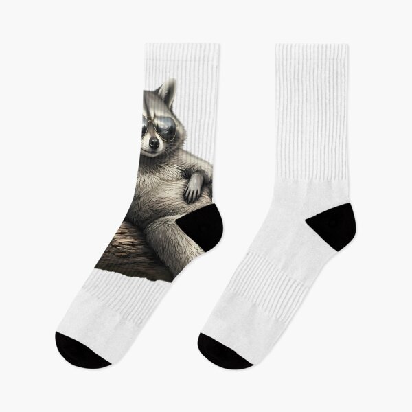 Item preview, Relaxed Raccoon With Sunglasses Making Peace Sign designed and sold by Linework Studio.