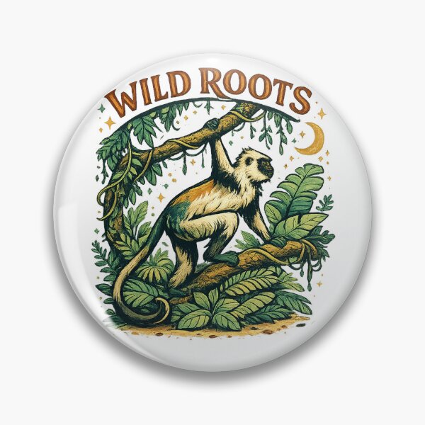 Item preview, Wild Roots Monkey Jungle Nature Vintage Botanical Wildlife Art Design designed and sold by inkoutninja.