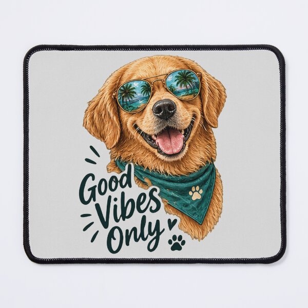 Item preview, Good Vibes Only Golden Retriever designed and sold by DrAsmaaMohamed.