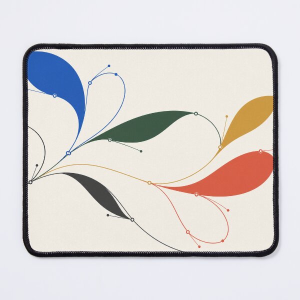 Item preview, Bezier Bloom – Vector Designer Mouse Pad designed and sold by astersgraphics.